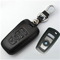 Simple Genuine Leather Auto Key Bags Smart for BMW 750Li - Black