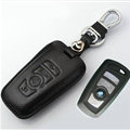 Simple Genuine Leather Auto Key Bags Smart for BMW 760Li - Black