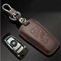Simple Genuine Leather Auto Key Bags Smart for BMW X3 - Brown