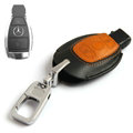 Simple Genuine Leather Auto Key Bags Smart for Benz B200 - Black
