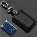 Simple Genuine Leather Auto Key Bags Smart for Cadillac SLS - Black