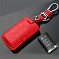 Simple Genuine Leather Auto Key Bags Smart for Cadillac SLS - Red