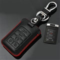Simple Genuine Leather Auto Key Bags Smart for Cadillac SRX - Black Red