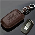 Simple Genuine Leather Auto Key Bags Smart for Hyundai Elantra - Brown