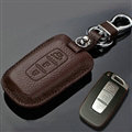 Simple Genuine Leather Auto Key Bags Smart for Hyundai Sonata - Brown