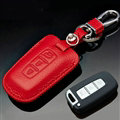 Simple Genuine Leather Auto Key Bags Smart for Hyundai Sonata - Red