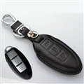 Simple Genuine Leather Auto Key Bags Smart for Nissan X-TRAIL - Black