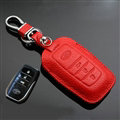Simple Genuine Leather Auto Key Bags Smart for Toyota Cololla - Red