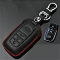 Simple Genuine Leather Auto Key Bags Smart for Toyota FJ Cruiser - Black Red