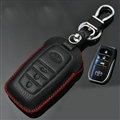 Simple Genuine Leather Auto Key Bags Smart for Toyota Highlander - Black Red