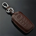 Simple Genuine Leather Auto Key Bags Smart for Toyota Highlander - Brown