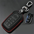 Simple Genuine Leather Auto Key Bags Smart for Toyota Land Cruiser - Black Red