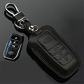 Simple Genuine Leather Auto Key Bags Smart for Toyota Prado - Black