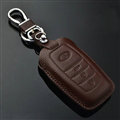 Simple Genuine Leather Auto Key Bags Smart for Toyota Prado - Brown