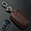Simple Genuine Leather Auto Key Bags Smart for Toyota RAV4 - Brown