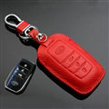 Simple Genuine Leather Auto Key Bags Smart for Toyota RAV4 - Red