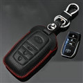 Simple Genuine Leather Auto Key Bags Smart for Toyota Reiz - Black Red