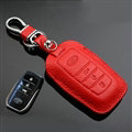Simple Genuine Leather Auto Key Bags Smart for Toyota Reiz - Red