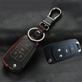 Simple Genuine Leather Crocodile Grain Auto Key Bags Fold for Buick Regal - Black Red