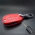 Simple Genuine Leather Crocodile Grain Auto Key Bags Fold for Peugeot 3008 - Red