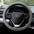 Cheap Car Steering Wheel Wrap Genuine Leather 15 Inch 38CM - Grey