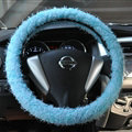 Cheap Lace Car Steering Wheel Cover Bud Silk Fiber Cloth 15 Inch 38CM - Blue