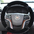 Classic Diamond Car Steering Wheel Wrap Velvet 15 Inch 38CM - Black