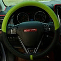 Cool Car Steering Wheels Covers Genuine Leather 15 Inch 38CM - Black Green