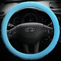 Cooling Colorful Green Rubber Car Steering Wheel Cover 15 Inch 38CM - Blue