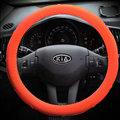 Cooling Colorful Green Rubber Car Steering Wheel Cover 15 Inch 38CM - Orange Red