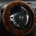 Discount Auto Steering Wheel Covers Velvet 15 Inch 38CM - Brown