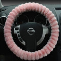 Discount Auto Steering Wheel Covers Velvet 15 Inch 38CM - Pink
