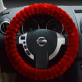 Discount Auto Steering Wheel Covers Velvet 15 Inch 38CM - Red
