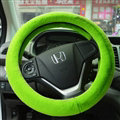 Discount Car Steering Wheel Covers Velvet 15 Inch 38CM - Green