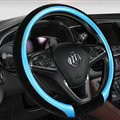 Exquisite Car Steering Wheel Wrap Velvet 15 Inch 38CM - Black Blue