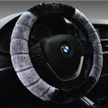 Fluffy Auto Steering Wheel Wrap Velvet 15 Inch 38CM - Grey