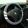 Fringe Auto Steering Wheel Wrap Velvet 15 Inch 38CM - Grey