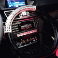 Funky Diamond Car Steering Wheel Covers PU Leather 15 Inch 38CM - Black