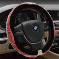 Personalized Auto Steering Wheel Covers Velvet 15 Inch 38CM - Red