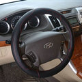 Pretty Car Steering Wheel Wrap PU Leather 15 Inch 38CM - Black
