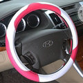Pretty Car Steering Wheel Wrap PU Leather 15 Inch 38CM - Pink