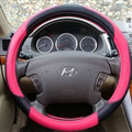 Pretty Car Steering Wheel Wrap PU Leather 15 Inch 38CM - Rose