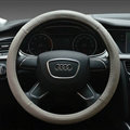 Unique Auto Steering Wheel Wrap Genuine Leather 15 Inch 38CM - Grey