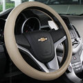 Unique Car Steering Wheels Covers Genuine Leather 15 Inch 38CM - Beige