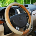 Classic Auto Steering Wheel Covers Sheepskin Leather 15 Inch 38CM - Orange Beige