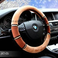 Classic Car Steering Wheel Wrap Velvet 15 Inch 38CM - Beige Brown
