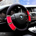 Classic Car Steering Wheel Wrap Velvet 15 Inch 38CM - Black Red