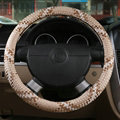 Colorful Car Steering Wheel Covers Ice Silk 15 Inch 38CM - Beige