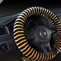 Colorful Car Steering Wheel Wrap Velvet 15 Inch 38CM - Black Yellow