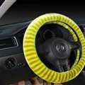 Colorful Car Steering Wheel Wrap Velvet 15 Inch 38CM - Green Yellow